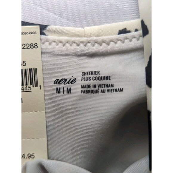 AERIE SWIMWEAR Women's Black White Leopard Print Bikini Bottom Medium NWT 1131 - Picture 3 of 10